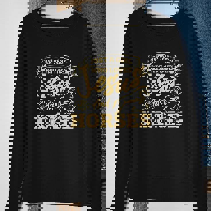 Jesus And Horses Horse Lover Girls Women Horseback Riding Sweatshirt Gifts for Old Women