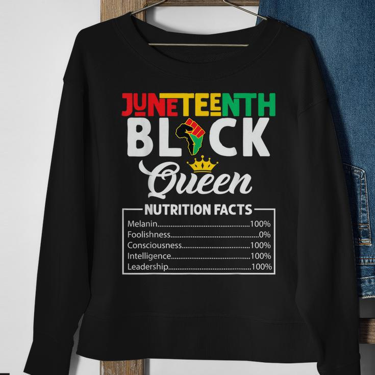 Junenth Womens Black Queen Nutritional Facts Freedom Day Sweatshirt Gifts for Old Women