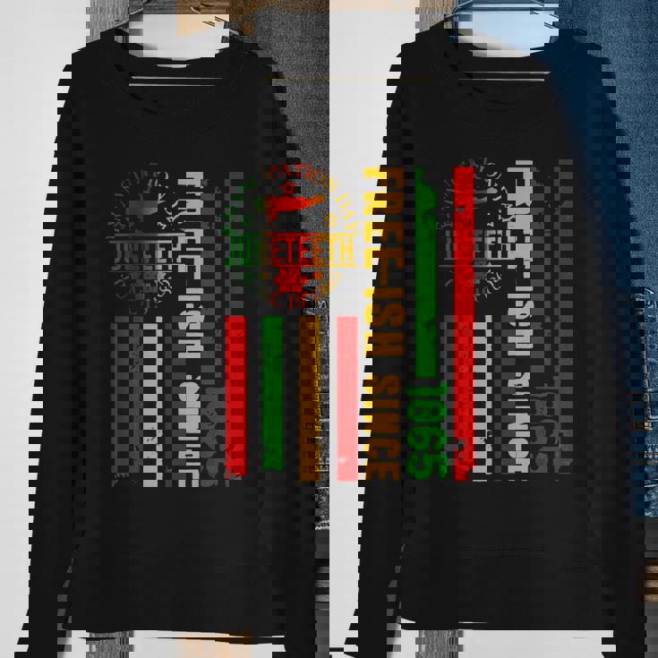 Juneteenth African Flag Free Ish Since 1865 Black Pride Sweatshirt Gifts for Old Women