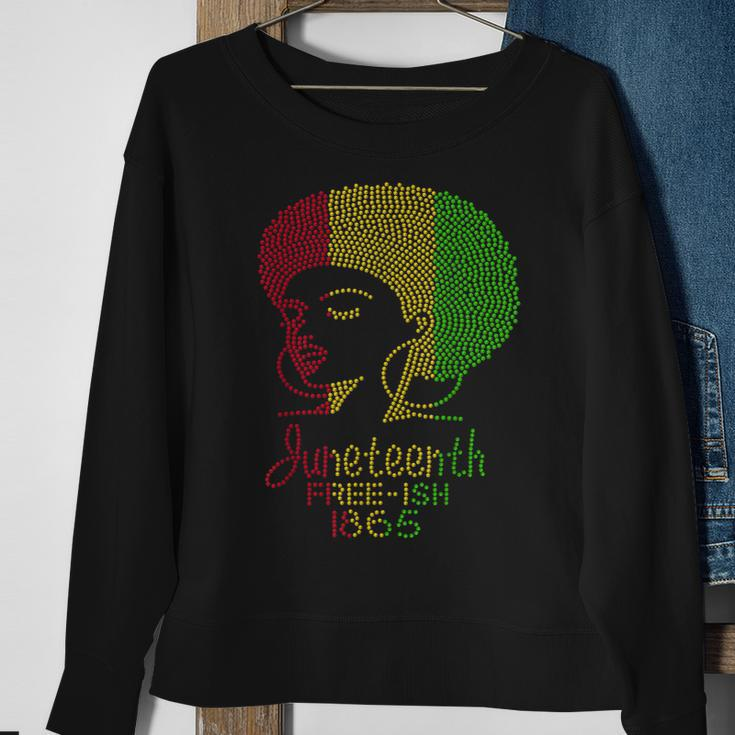 Juneteenth Celebrate 1865 Freedom Day Rhinestone Black Women Sweatshirt Gifts for Old Women