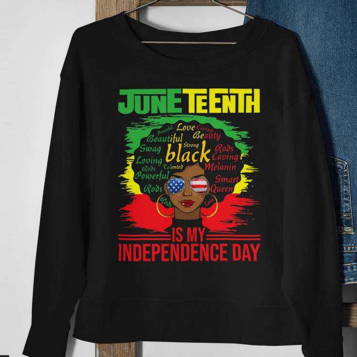 Juneteenth Is My Independence Day African Flag Black History Sweatshirt Gifts for Old Women