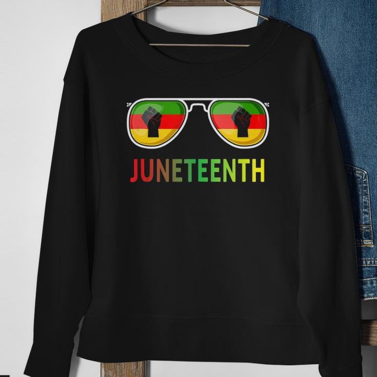 Juneteenth Sunglasses Black Pride Flag Fists Men Women Sweatshirt Gifts for Old Women