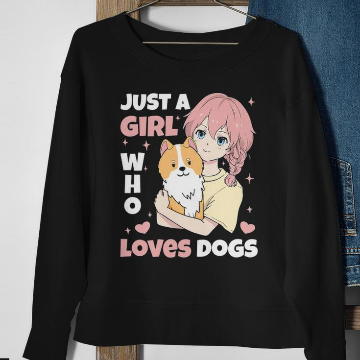 Just A Girl Who Loves Dogs Cute Corgi Lover Outfit & Apparel Sweatshirt Gifts for Old Women