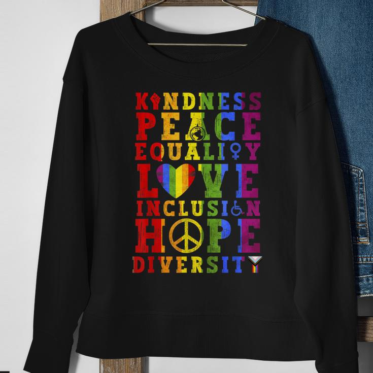 Kindness Equality Love Lgbtq Rainbow Flag Gay Pride Month Sweatshirt Gifts for Old Women