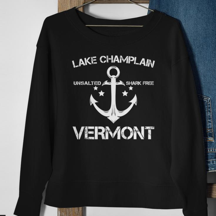 Lake Champlain Vermont Funny Fishing Camping Summer Gift Sweatshirt Gifts for Old Women