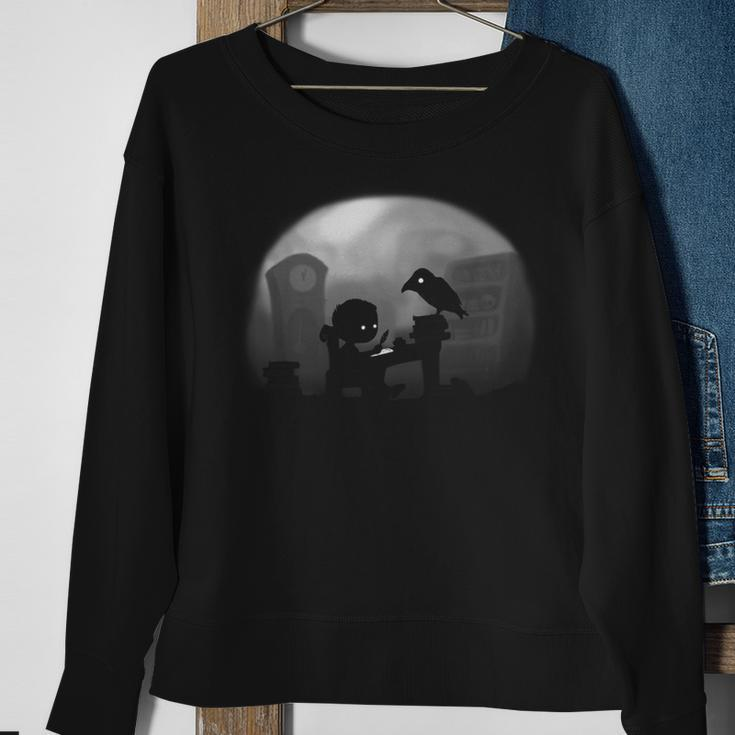 Land Of Mysteries Edgar Allan Poe Black Raven Nevermore Sweatshirt Gifts for Old Women