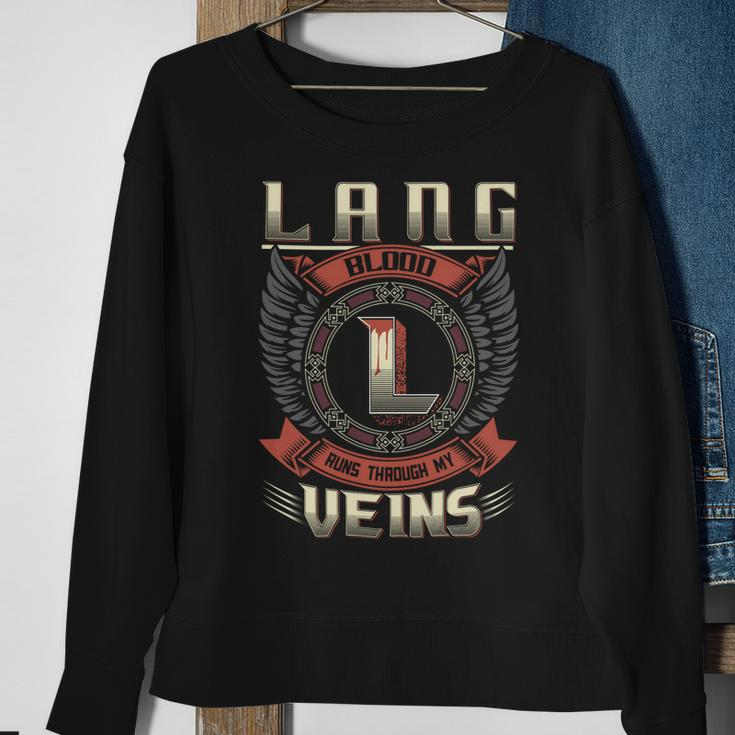 Lang Blood Run Through My Veins Name V5 Sweatshirt Gifts for Old Women