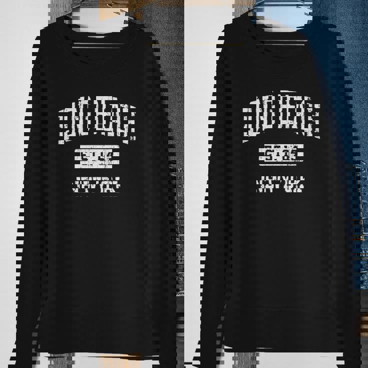 Long Beach New York Ny Vintage Established Sports Design Sweatshirt Gifts for Old Women