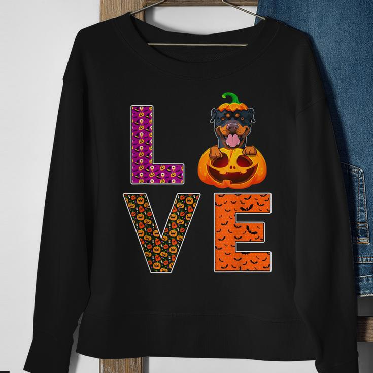 Love Rottweiler Halloween Costume Funny Dog Lover Sweatshirt Gifts for Old Women