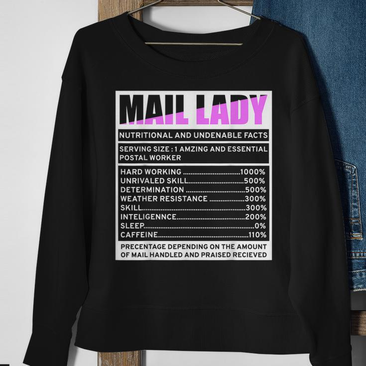 Mail Lady Nutritional Fact Funny Parcel Carrier Outfit Sweatshirt Gifts for Old Women