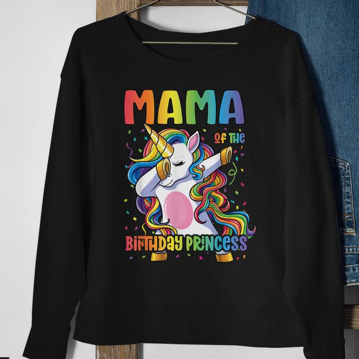 Mama Of The Birthday Princess Mom Dabbing Unicorn Girl Sweatshirt Gifts for Old Women