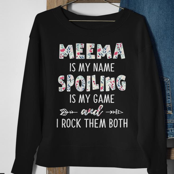 Meema Grandma Gift Meema Is My Name Spoiling Is My Game Sweatshirt Gifts for Old Women