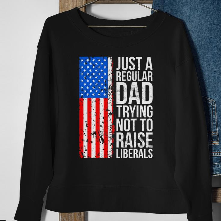 Mens Anti Liberal Just A Regular Dad Trying Not To Raise Liberals Sweatshirt Gifts for Old Women