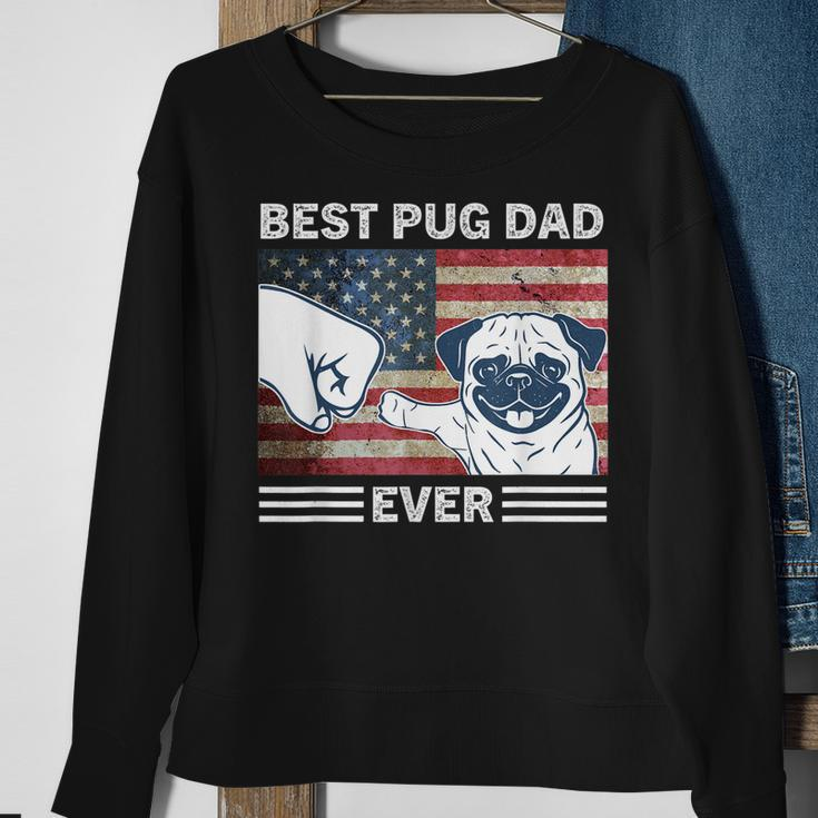 Mens Best Pug Dad Ever American Flag 4Th Of July Gift Sweatshirt Gifts for Old Women