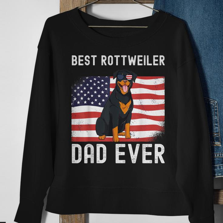 Mens Best Rottweiler Dad Ever American Flag 4Th Of July Rottie Sweatshirt Gifts for Old Women
