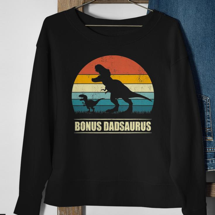 Mens Bonus Dadsaurusrex Dinosaur Bonus Dad Saurus Family Sweatshirt Gifts for Old Women