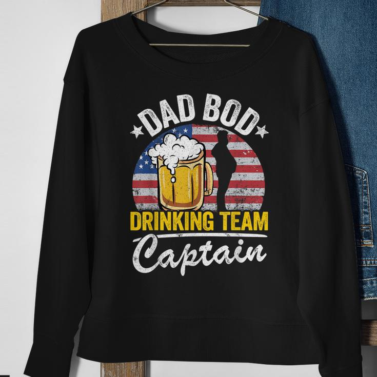 Mens Dad Bod Drinking Team Captain American Flag 4Th Of July Beer Sweatshirt Gifts for Old Women