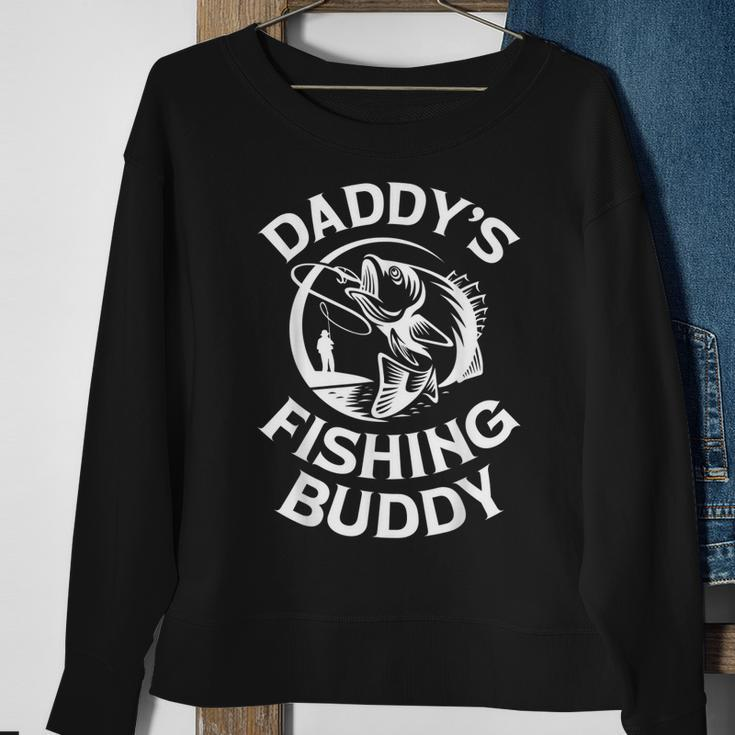 Mens Daddys Fishing Buddy Young Fishing Man Gift For Boys Kids Sweatshirt Gifts for Old Women