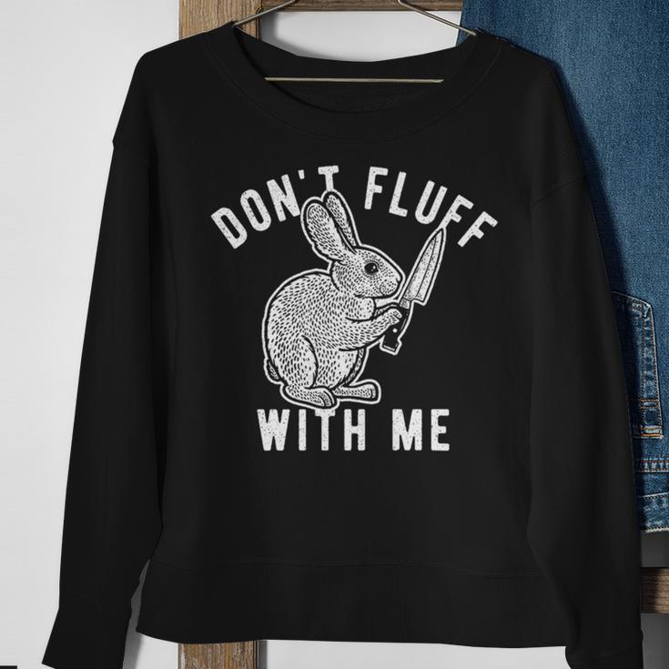 Mens Dont Fluff With Me Tshirt Funny Bunny Rabbit Easter Graphic Novelty Tee 176 Trending Sweatshirt Gifts for Old Women