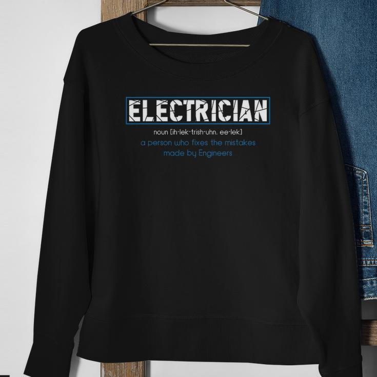 Mens Electrician Definition - Funny Dictionary Gift Sweatshirt Gifts for Old Women
