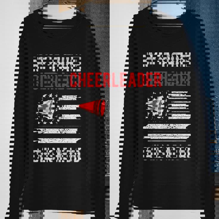 Mens My Favorite Cheerleader Calls Me Dad Cheerleading Cheer Dad Sweatshirt Gifts for Old Women