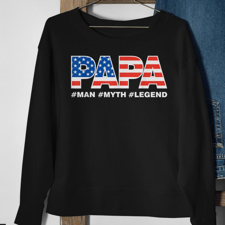 Mens Papa Man Myth Legend Dad Father Funny Fathers Day Sweatshirt Gifts for Old Women