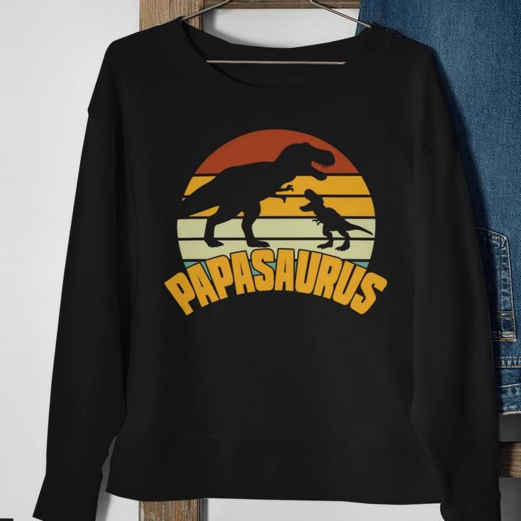 Mens Papasaurus Rex Funny Cute Dinosaur Fathers Day Sweatshirt Gifts for Old Women