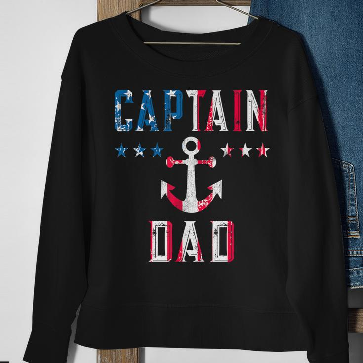 Mens Patriotic Captain Dad American Flag Boat Owner 4Th Of July Sweatshirt Gifts for Old Women