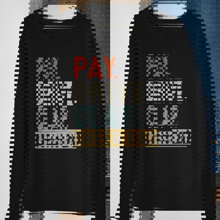 Mens Pay Drive Clap Cheer Dad Cheerleading Father Day Cheerleader Sweatshirt Gifts for Old Women