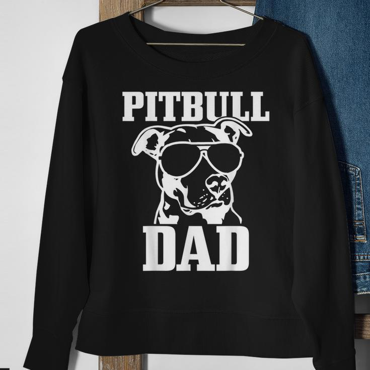 Mens Pitbull Dad Funny Dog Pitbull Sunglasses Fathers Day Pitbull Sweatshirt Gifts for Old Women