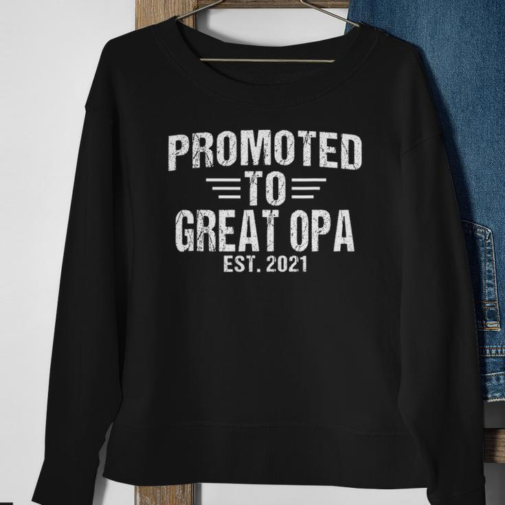 Mens Promoted To Great Opa 2021 Happy Opa Fathers Day Gift Sweatshirt Gifts for Old Women
