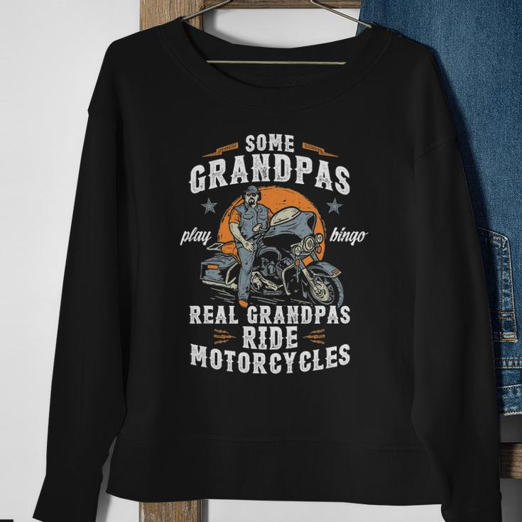 Mens Some Grandpas Play Bingo Real Grandpas Ride Motorcycles Sweatshirt Gifts for Old Women