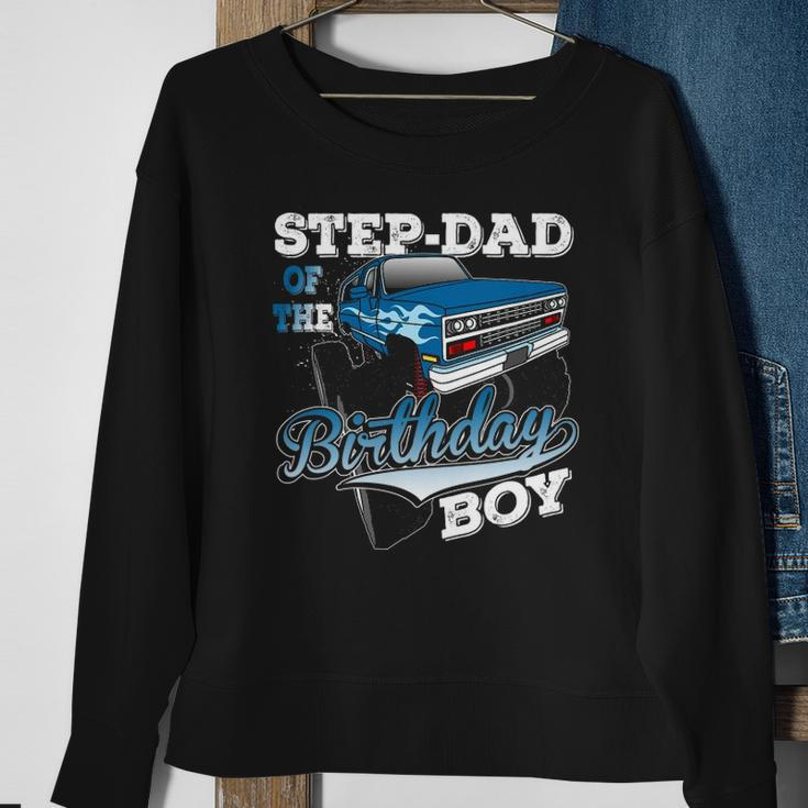 Mens Step-Dad Of The Birthday Boy Monster Truck Birthday Sweatshirt Gifts for Old Women
