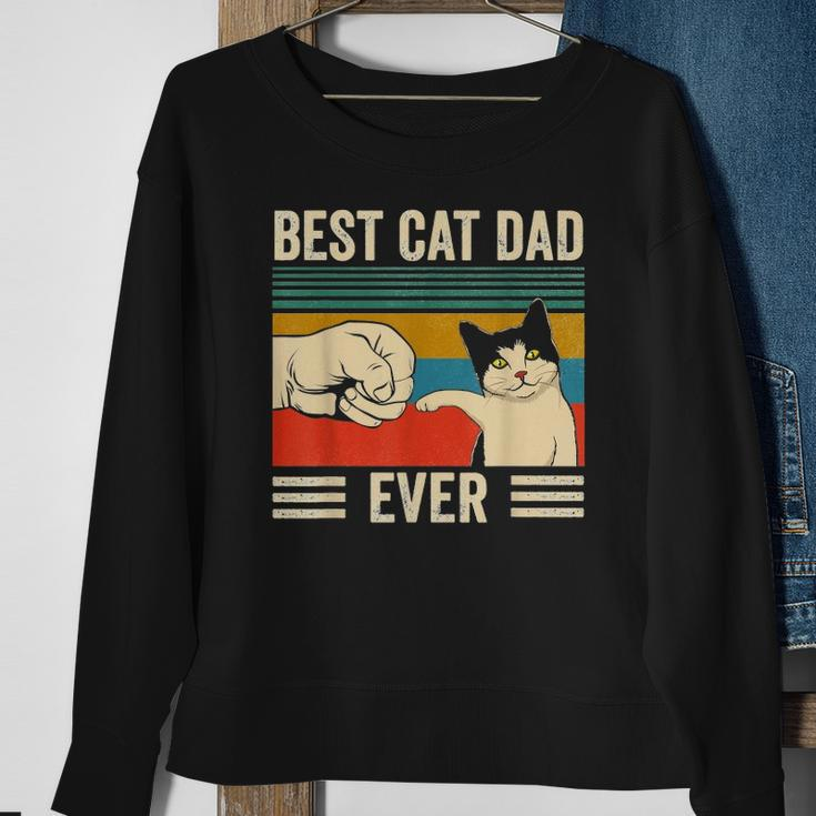 Mens Vintage Best Cat Dad Ever Bump Fit Classic Sweatshirt Gifts for Old Women