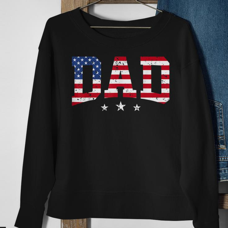 Mens Vintage Dad Fathers Day American Flag Usa Dad 4Th Of July Sweatshirt Gifts for Old Women