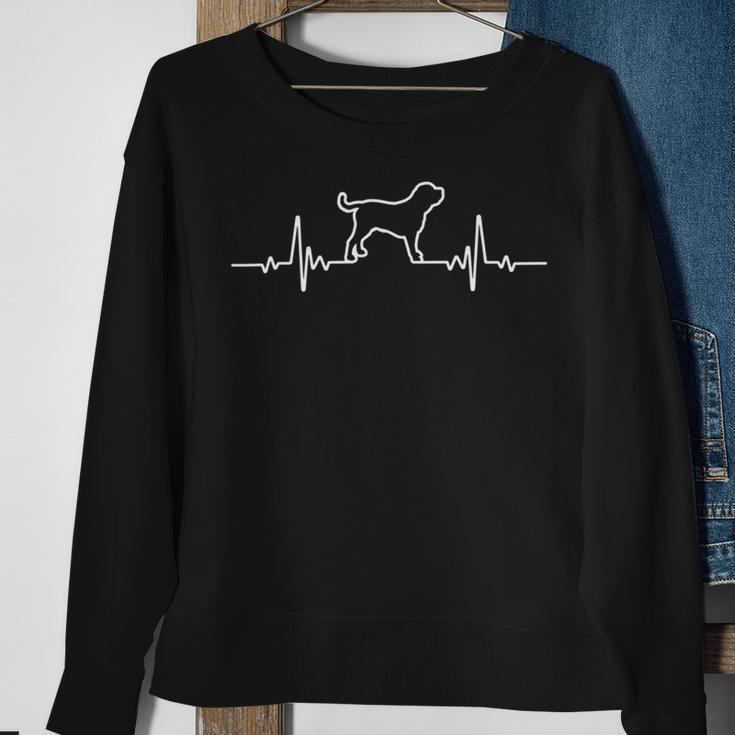 Minimalist Heartbeat English Mastiff Sweatshirt Gifts for Old Women