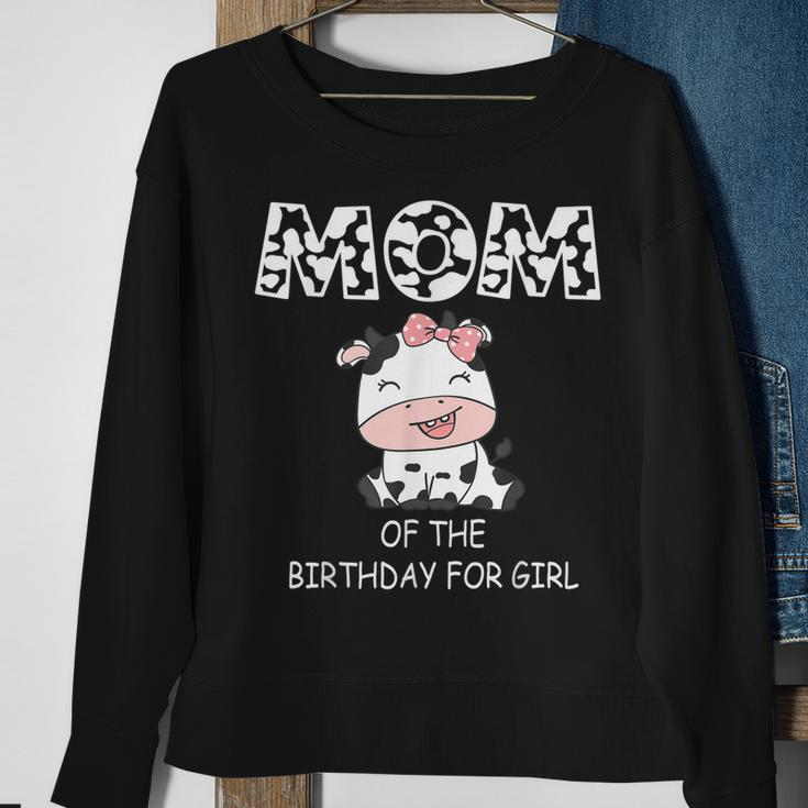 Mom Of The Birthday For Girl Cow Farm First Birthday Cow Sweatshirt Gifts for Old Women