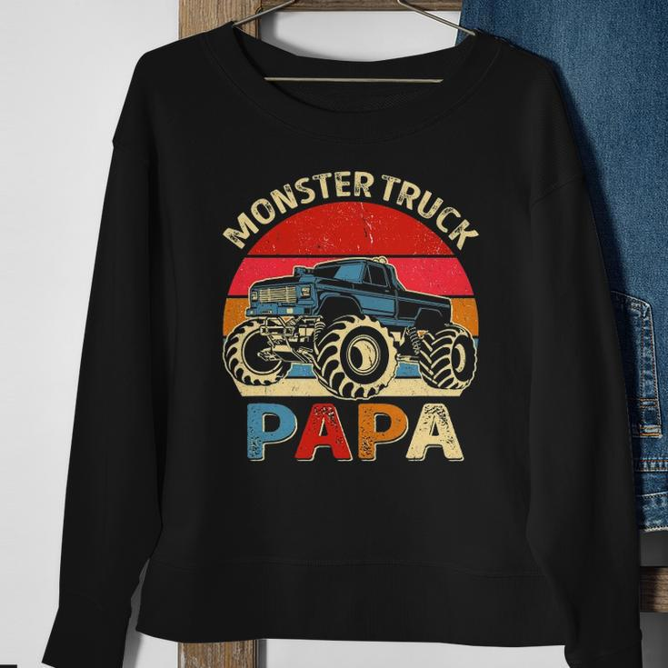 Monster Truck Papa Matching Family Birthday Party Sweatshirt Gifts for Old Women