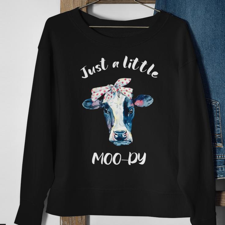 Moody Cow Lovers Farm Clothes Cowgirl Sweatshirt Gifts for Old Women