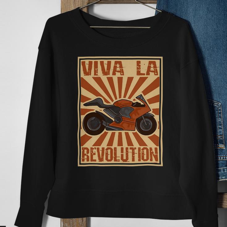 Motorcycle Retro Color Woodblock 482 Shirt Sweatshirt Gifts for Old Women