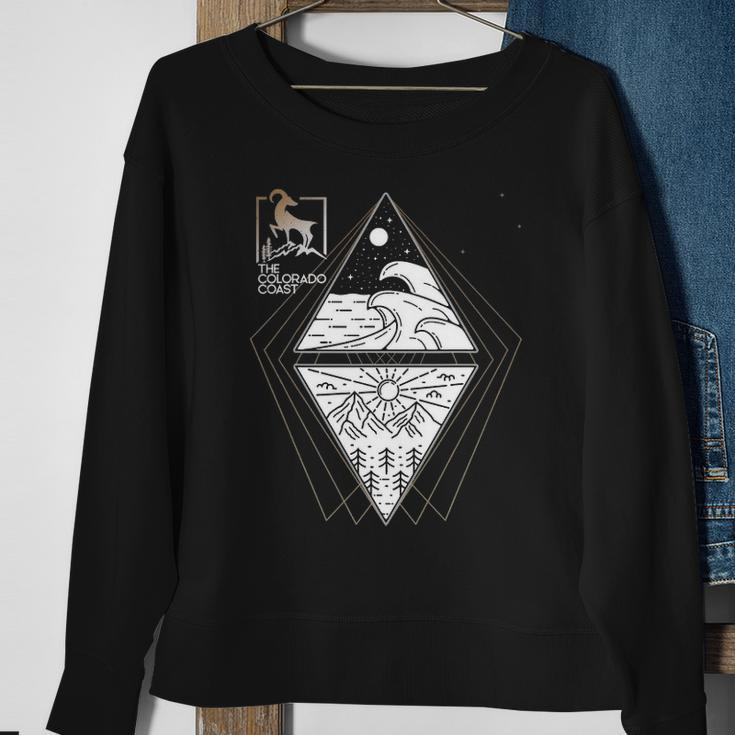 Mountains & Water Of Geometric Unity In The Rocky Mountains Sweatshirt Gifts for Old Women