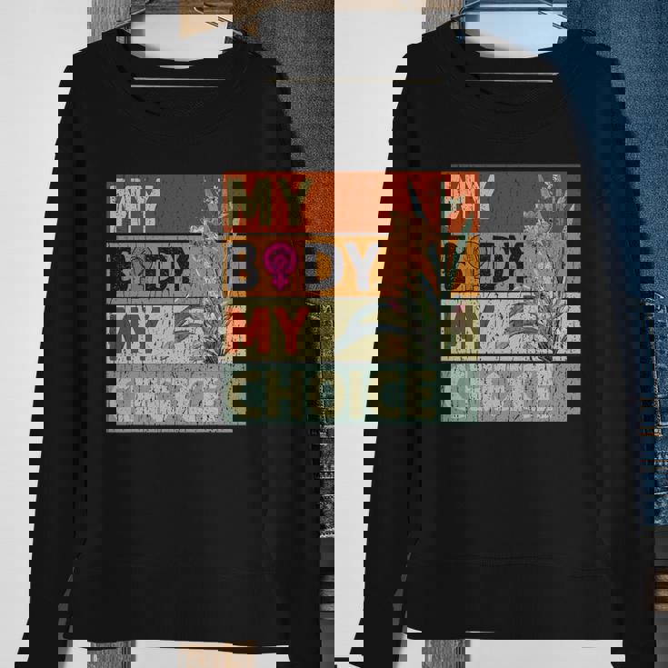 My Body My Choice Feminist Womens Floral Feminist Sweatshirt Gifts for Old Women