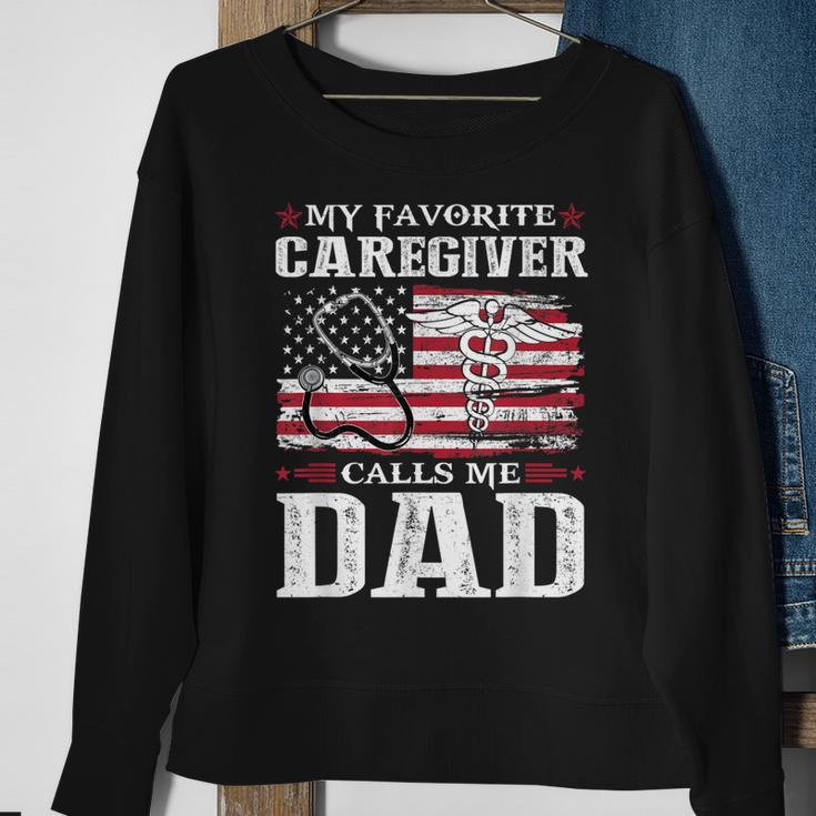My Favorite Caregiver Calls Me Dad Patriotic 4Th Of July Sweatshirt Gifts for Old Women