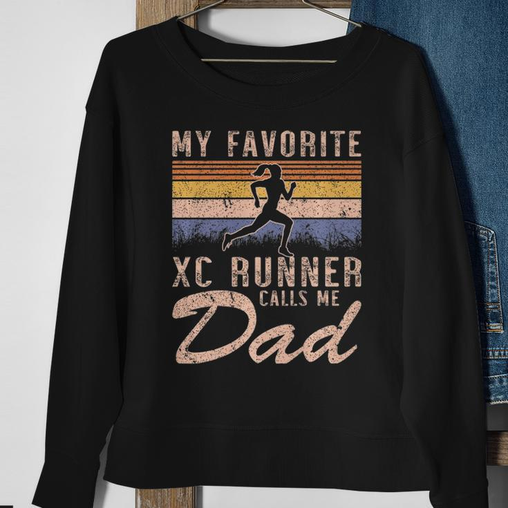 My Favorite Cross Country Runner Calls Me Dad - Running Girl Sweatshirt Gifts for Old Women