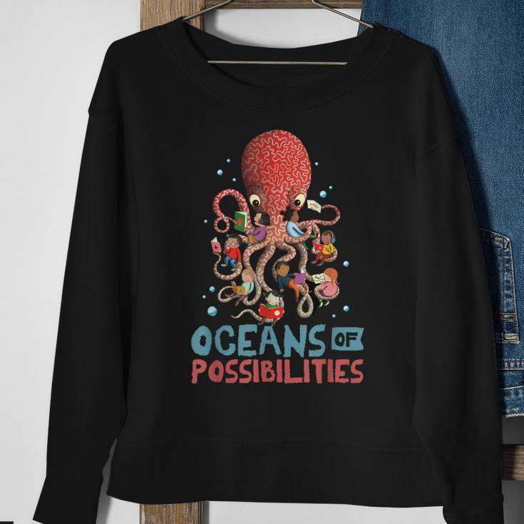 Oceans Of Possibilities Summer Reading 2022 Octopus Sweatshirt Gifts for Old Women