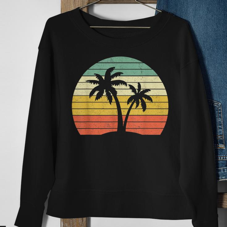 Palm Tree Vintage Retro Style Tropical Beach Sweatshirt Gifts for Old Women