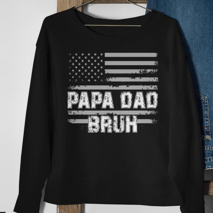 Papa Dad Bruh Fathers Day 4Th Of July Us Flag Vintage 2022 Sweatshirt Gifts for Old Women
