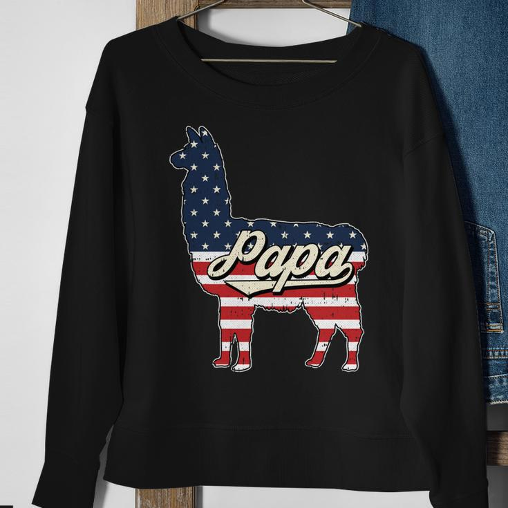 Papa Llama 4Th Of July American Flag Patriotic Dad Father V2 Sweatshirt Gifts for Old Women