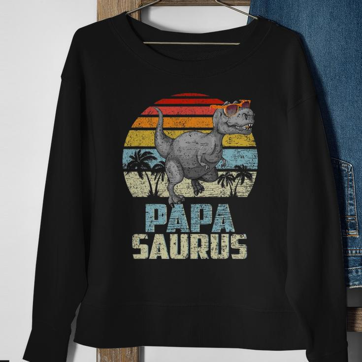 Papasaurus Rex Dinosaur Papa Saurus Family Matching Sweatshirt Gifts for Old Women