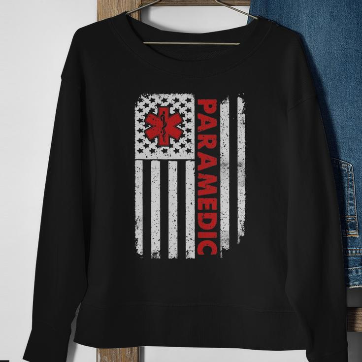 Paramedic Usa America Flag Star Of Life Sweatshirt Gifts for Old Women